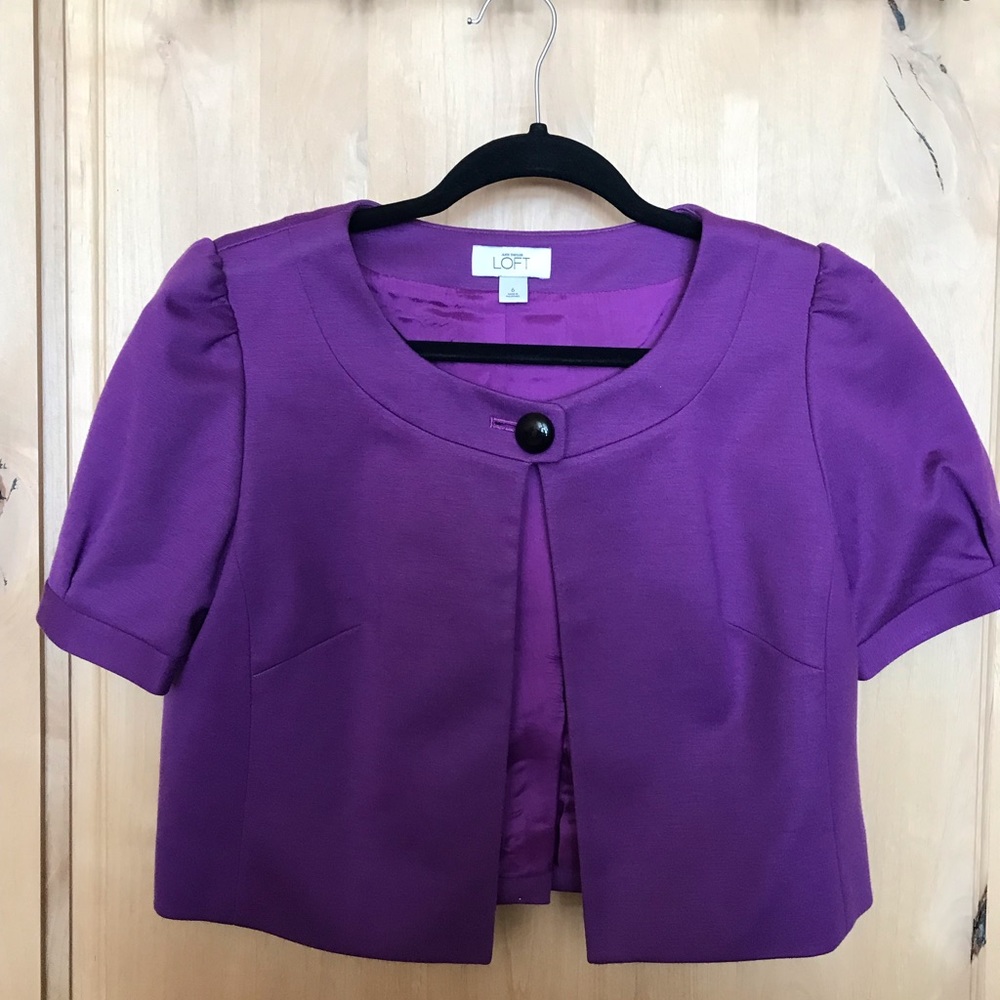 Ann Taylor Loft bolero jacket purple